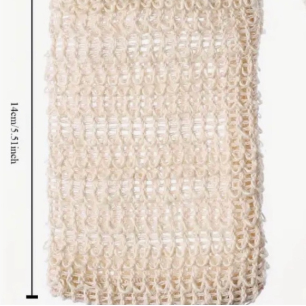 Cream Mesh Drawstring Bag - Picture 2 of 2